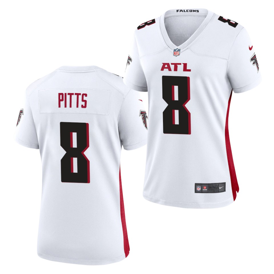 Women's Atlanta Falcons #8 Kyle Pitts Nike White Vapor Football Jersey