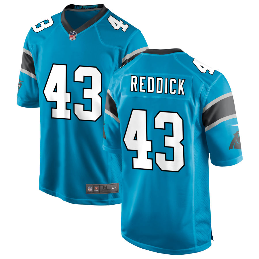 Mens Carolina Panthers #43 Haason Reddick Nike Blue Vapor Limited Jersey