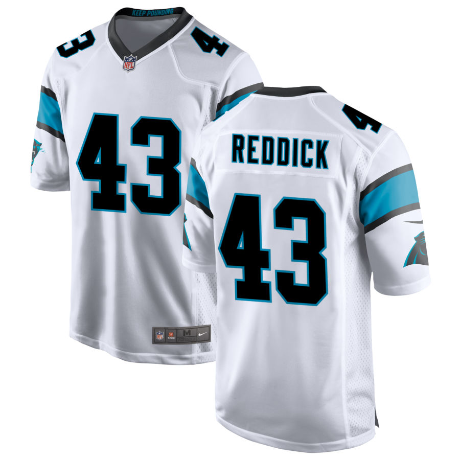 Mens Carolina Panthers #43 Haason Reddick Nike White Vapor Limited Jersey