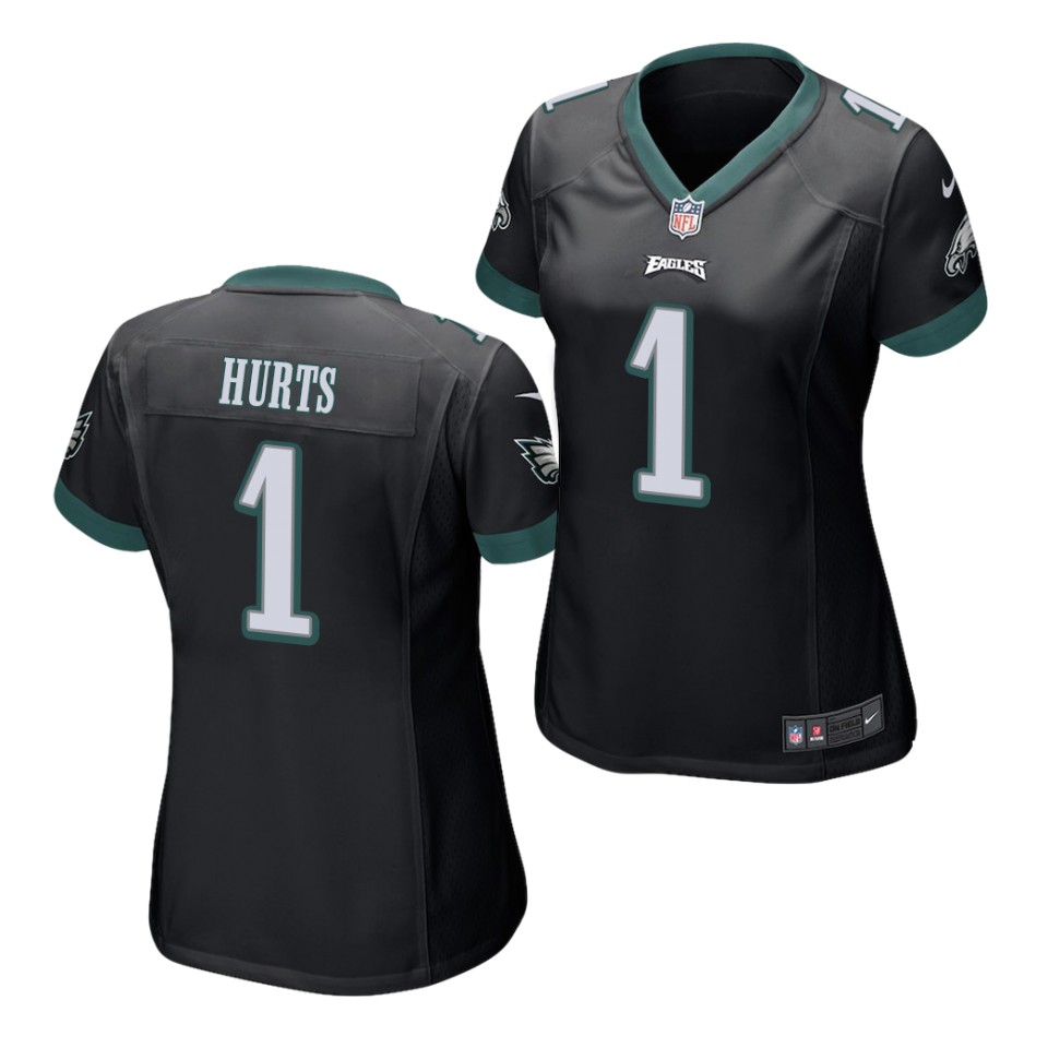 Women's Philadelphia Eagles #1 Jalen Hurts Nike Black Limited Jersey