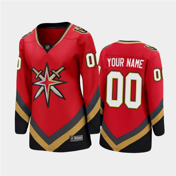 Womens Vegas Golden Knights Custom adidas 2021 Reverse Retro Red Jersey