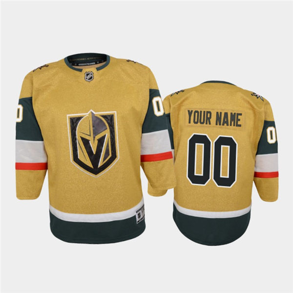 Youth Vegas Golden Knights Custom Stitched Adidas Gold Alternate Jersey