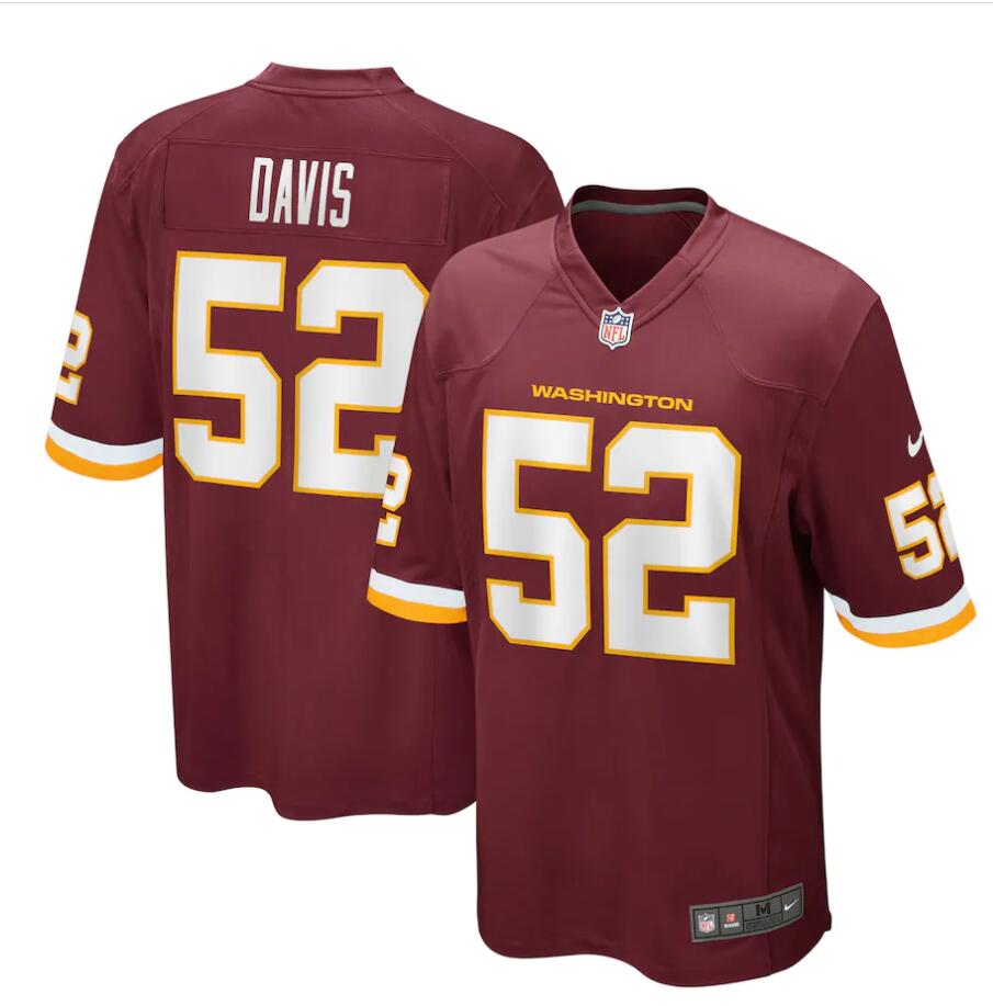 Mens Washington Football Team #52 Jamin Davis Sitched Nike Burgundy Vapor Limited Jersey