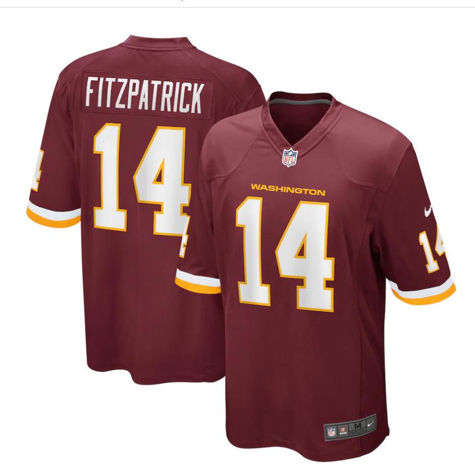 Mens Washington Football Team #14 Ryan Fitzpatrick Stitched Nike Burgundy Vapor Limited Jersey