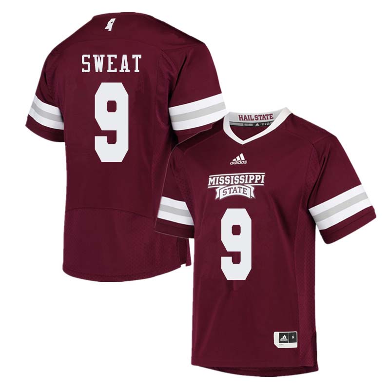 Men's Mississippi State Bulldogs #9 Montez Sweat adidas 2019 Maroon Football Jersey