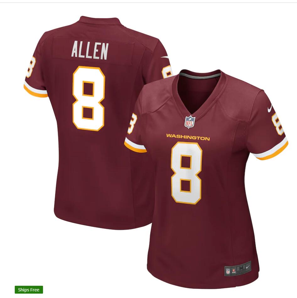 Womens Washington Football Team #8 Kyle Allen Nike Burgundy Limited Player Jersey