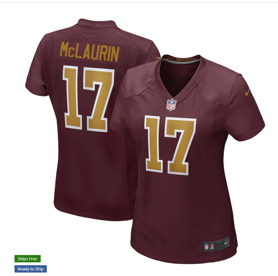 Womens Washington Football Team #17 Terry McLaurin Nike Burgundy Gold Alternate Limited Jersey