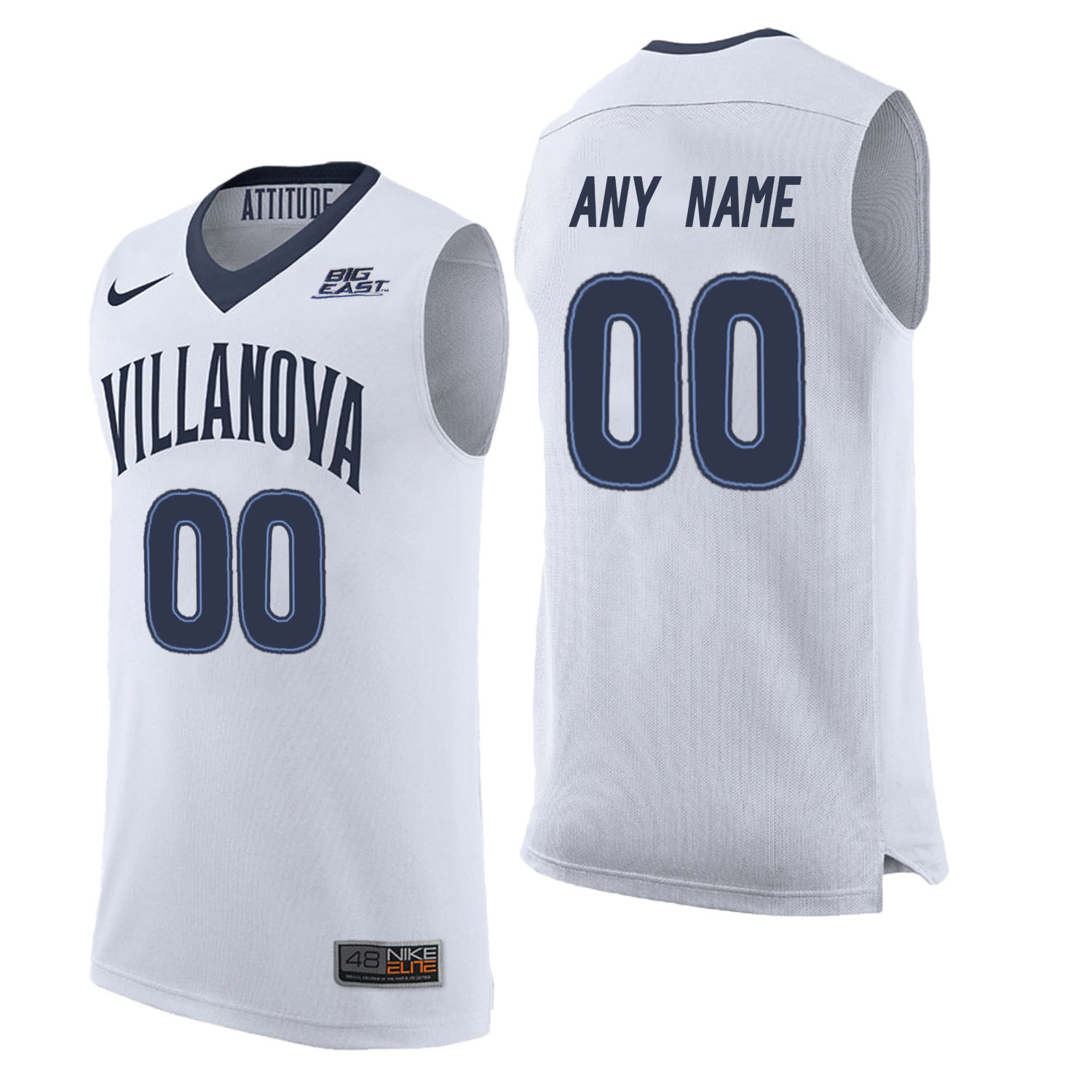 Men's Villanova Wildcats Custom Stitched Nike 2013-18 White Basketball Jersey