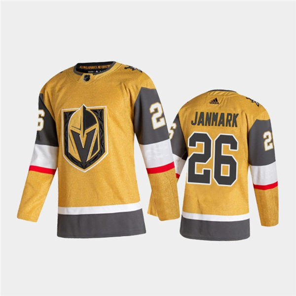 Mens Vegas Golden Knights #26 Mattias Janmark  Stitched Adidas Alternate Gold Authentic Jersey