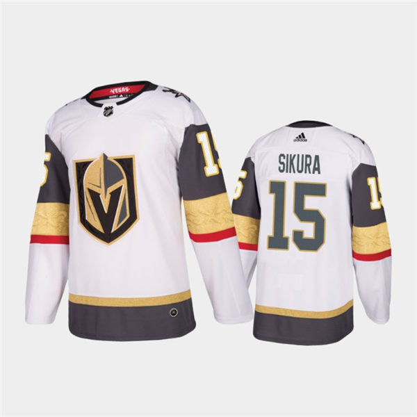 Mens Vegas Golden Knights #15 Dylan Sikura Stitched Adidas Away White Jersey