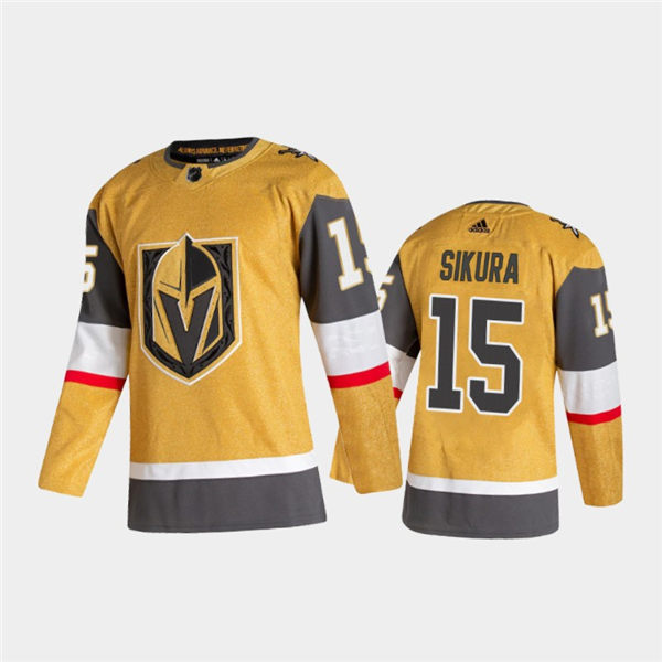 Mens Vegas Golden Knights #15 Dylan Sikura Stitched Adidas Alternate Gold Authentic Jersey