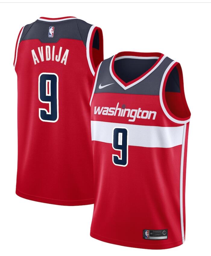 Mens Washington Wizards #9 Deni Avdija Red Nike Icon Edition Jersey