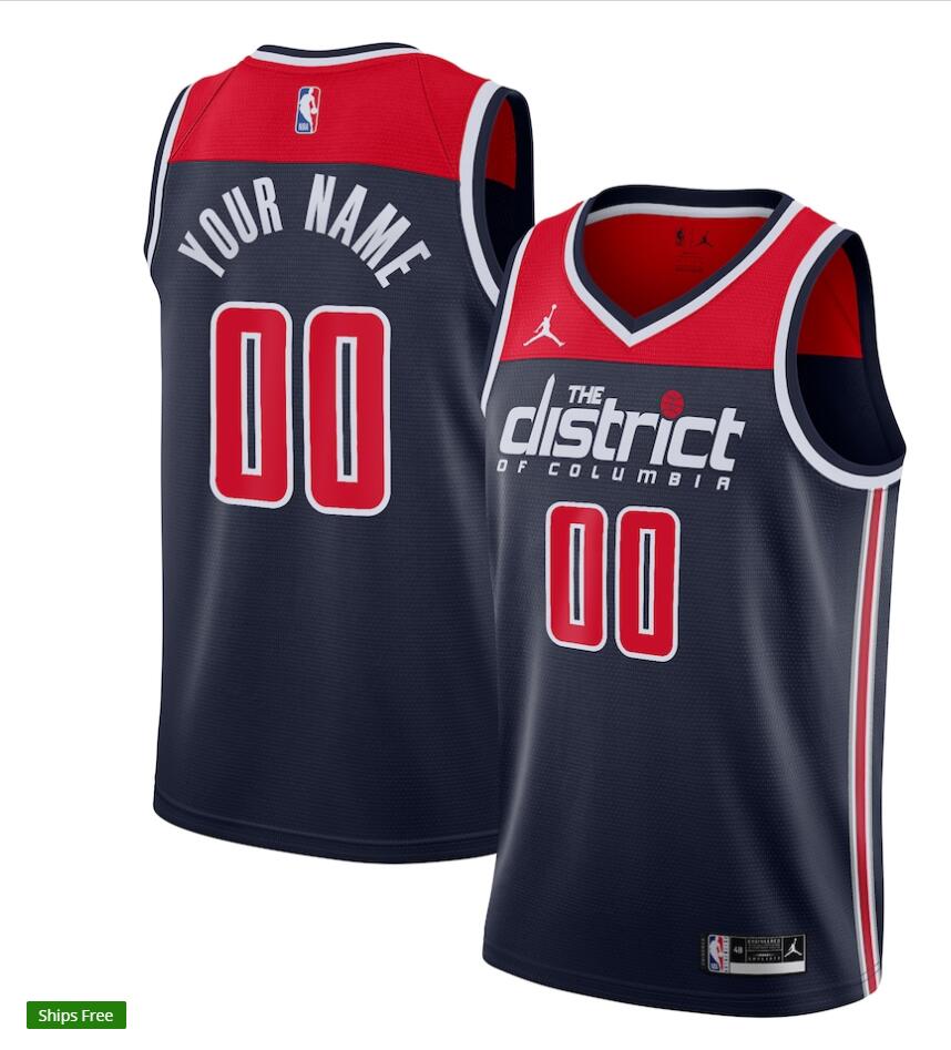 Mens Youth Washington Wizards Custom Jordan Brand Navy Statement Edition Jersey