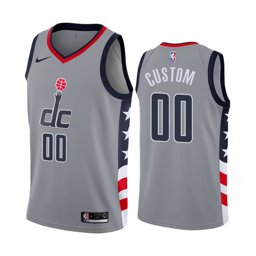 Mens Washington Wizards Custom Gray Nike 2020-21 City EditionJersey