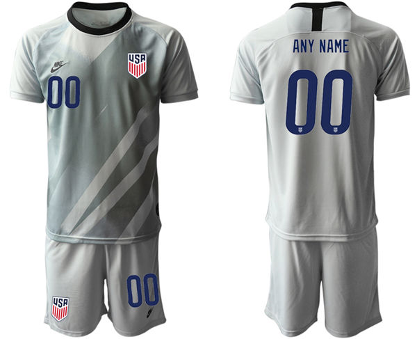 Mens USA National Team 2021 Grey Custom goalkeeper Soccer Jersey Suit