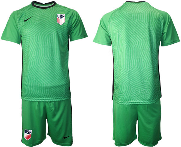 Mens USA National Team Blank 2021 Green goalkeeper Soccer Jersey Suit