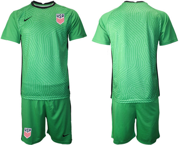 Mens USA National Team Blank 2021 Green goalkeeper Soccer Jersey Suit