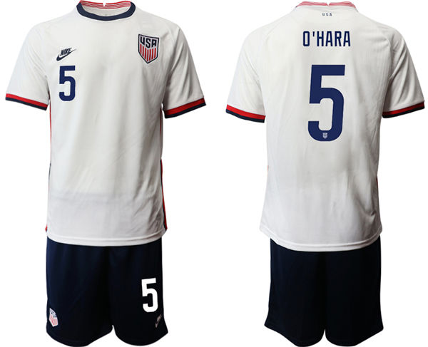 Mens USA National Team  #5 Kelley O'Hara 2021 Home White Soccer Jersey Suit