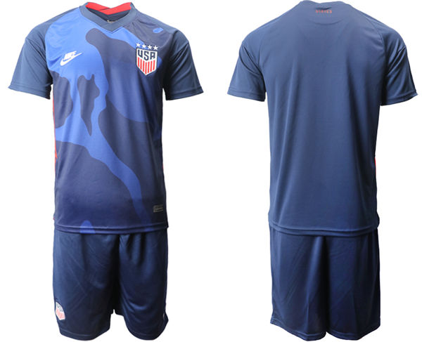 Mens USA National Team Blank  2021 Away Navy Soccer Jersey Suit 