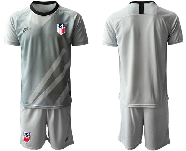 Mens USA National Team Blank 2021 grey goalkeeper Soccer Jersey Suit 