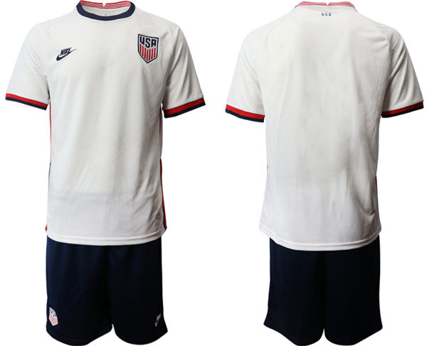 Mens USA National Team Blank 2021 Home White Soccer Jersey Suit