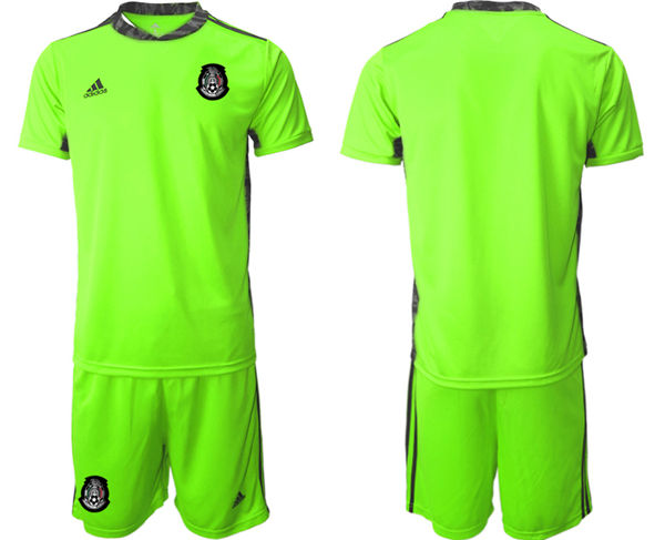 Mens Mexico National Team fluorescent green goalkeeper Soccer Jersey Suit