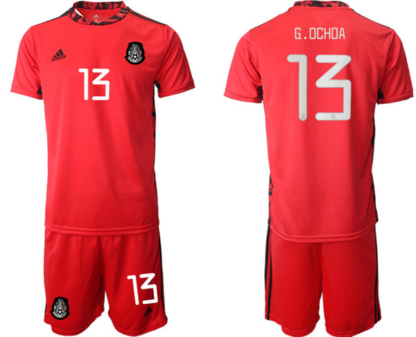Mens Mexico National Team #13 Guillermo Ochoa2021 Red goalkeeper Soccer Jersey Suit