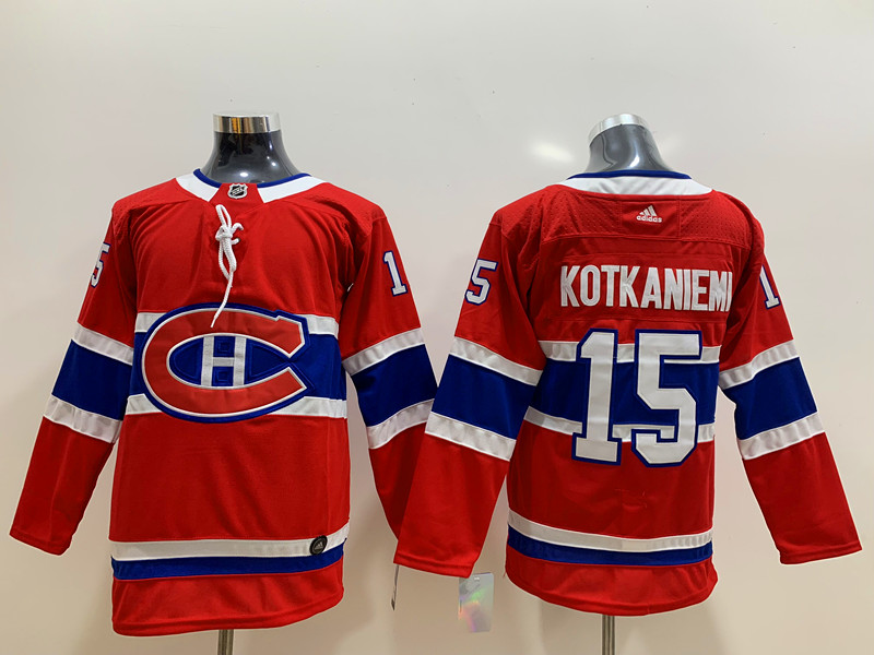 Womens Montreal Canadiens #15 Jesperi Kotkaniemi adidas Red Hockey Jersey