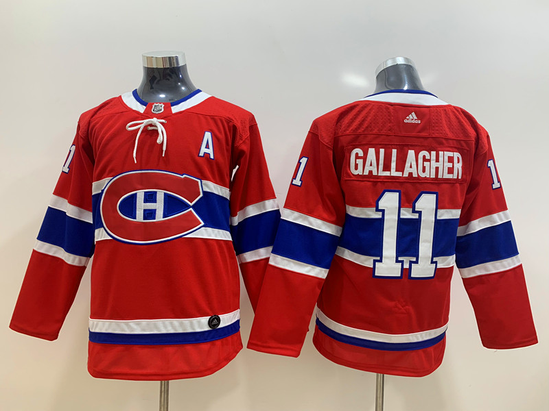 Womens Montreal Canadiens #11 Brendan Gallagher adidas Red Hockey Jersey