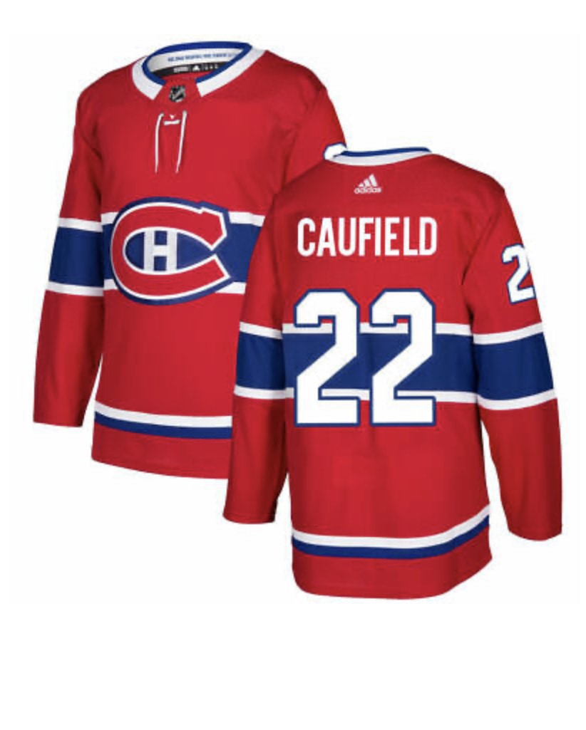 Womens Montreal Canadiens #22 Cole Caufield Adidas Red Stitched NHL Jersey