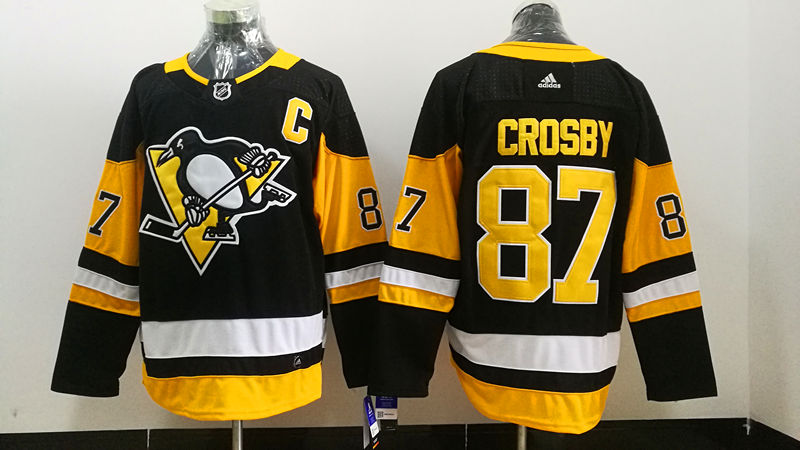 Womens Pittsburgh Penguins #87  Sidney Crosby adidas Black Home Jersey