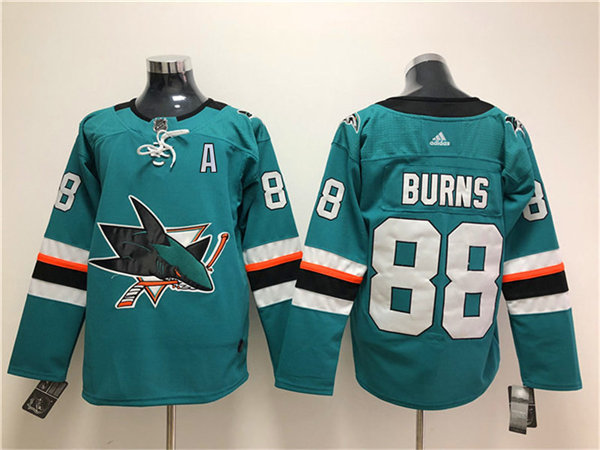 Womens San Jose Sharks #88 Brent Burns adidas Home Green Jersey
