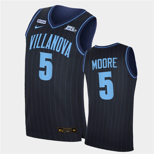 Mens Villanova Wildcats #5 Justin Moore Stitched Nike 2020 Navy College Basketball Jersey