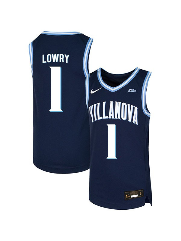 Mens Villanova Wildcats #1 Kyle Lowry Nike 2018 Navy College Basketball Game Jersey