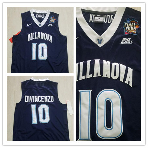 Mens Villanova Wildcats #10 Donte DiVincenzo Nike 2013-18 Navy Basketball Jersey