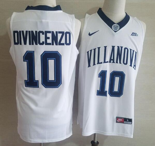 Mens Villanova Wildcats #10 Donte DiVincenzo Nike 2013-18 White Basketball Jersey