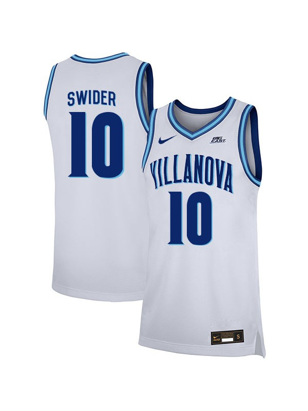 Mens Villanova Wildcats #10 Cole Swider Nike 2018 White Basketball Game Jersey