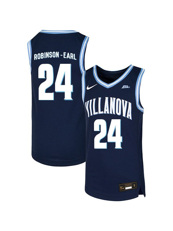 Mens Villanova Wildcats #24 Jeremiah Robinson-Earl Nike 2018 Navy College Basketball Game Jersey