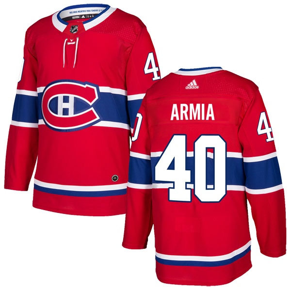 Mens Montreal Canadiens #40 Joel Armia Stitched Adidas Home Red Jersey