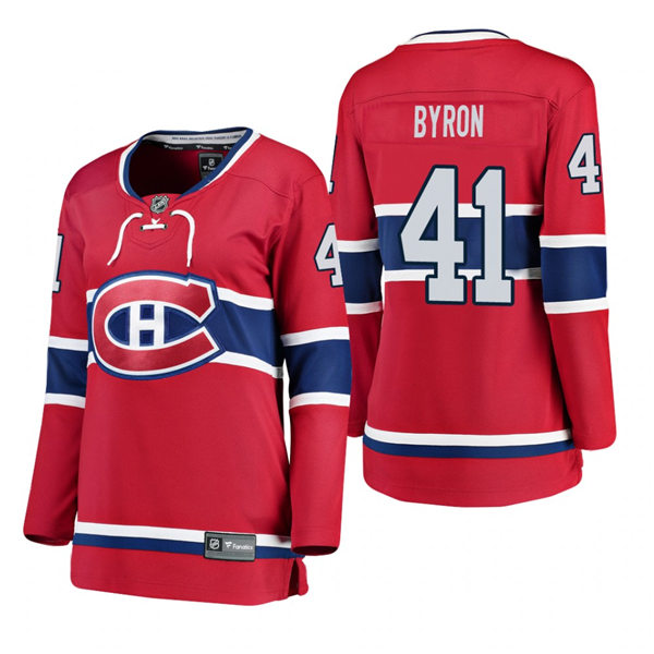 Womens Montreal Canadiens #41 Paul Byron Adidas Red Stitched NHL Jersey