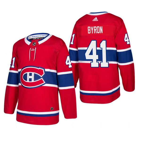 Mens Montreal Canadiens #41 Paul Byron Stitched Adidas Home Red Jersey