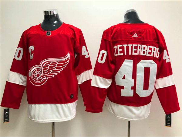 Youth Detroit Red Wings Retired Player #40 Henrik Zetterberg Adidas Home Red Jersey