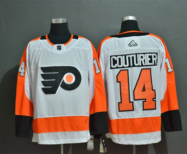Mens Philadelphia Flyers #14 Sean Couturier Stitched adidas Away White Jersey