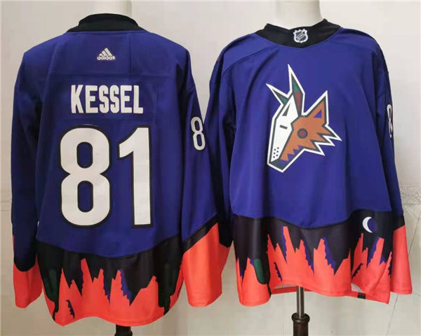 Mens Arizona Coyotes #81 Phil Kessel   Adidas Purple 2021 Reverse Retro Jersey