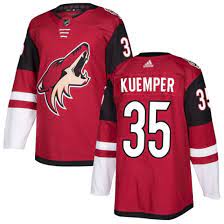 Mens Arizona Coyotes #35 Darcy Kuemper Sitched Adidas Home Maroon Jersey