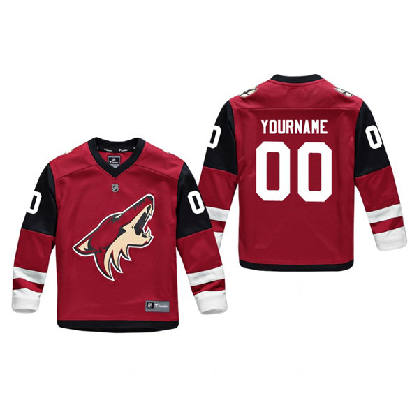 Youth Arizona Coyotes Custom Sitched Adidas Home Maroon Jersey