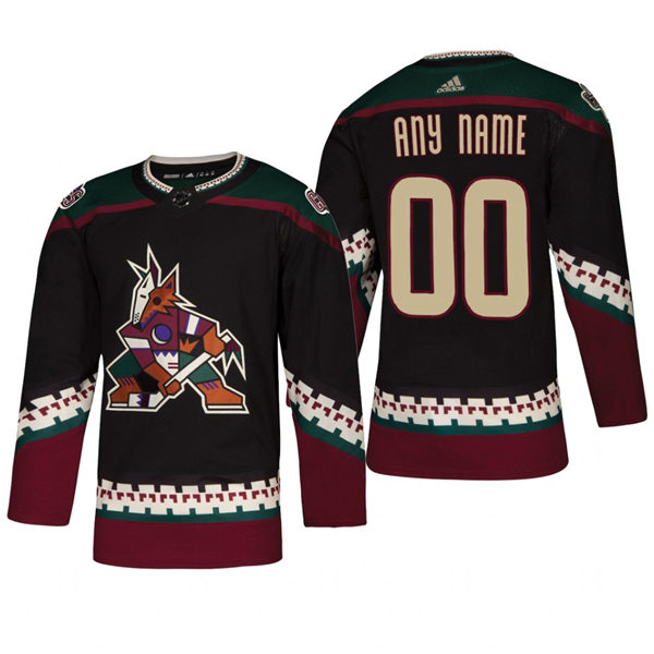 Men's Arizona Coyotes Custom adidas Black Alternate Retro Jersey