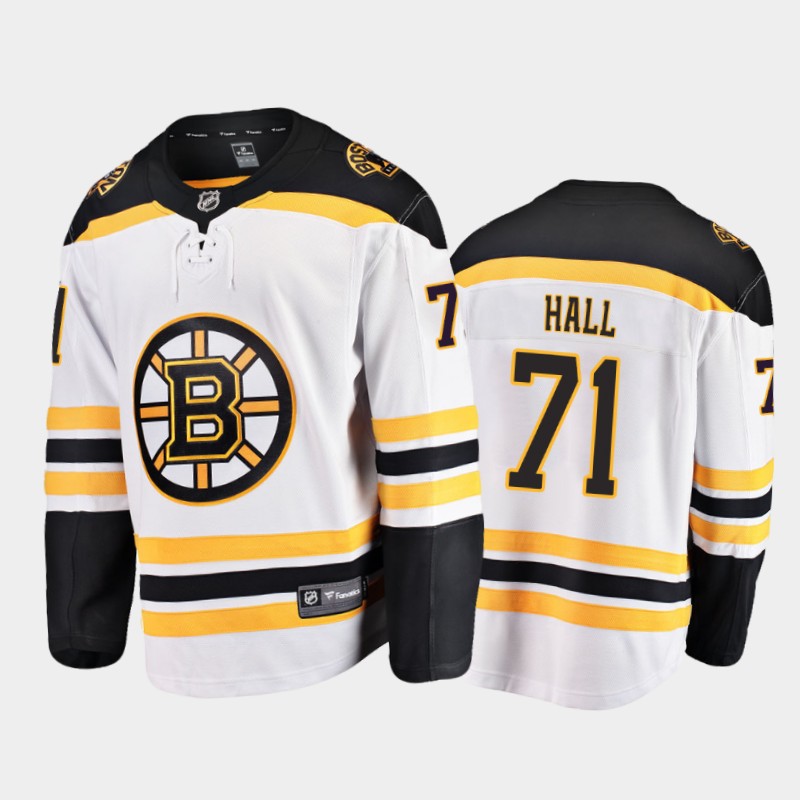 Mens Boston Bruin #71 Taylor Hall adidas Away White Jersey