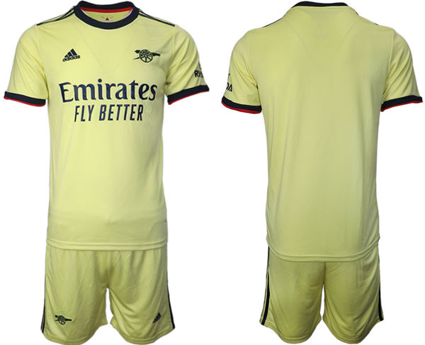 Mens Arsenal FC 2021 Yellow Away Soccer Jersey Suit