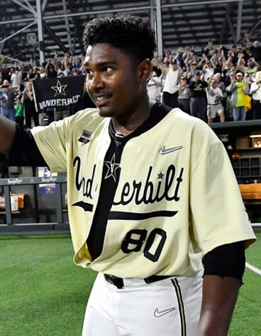 Men's Vanderbilt Commodores #80 Kumar Rocker Diamonds Nike Cream College Game Baseball Jersey